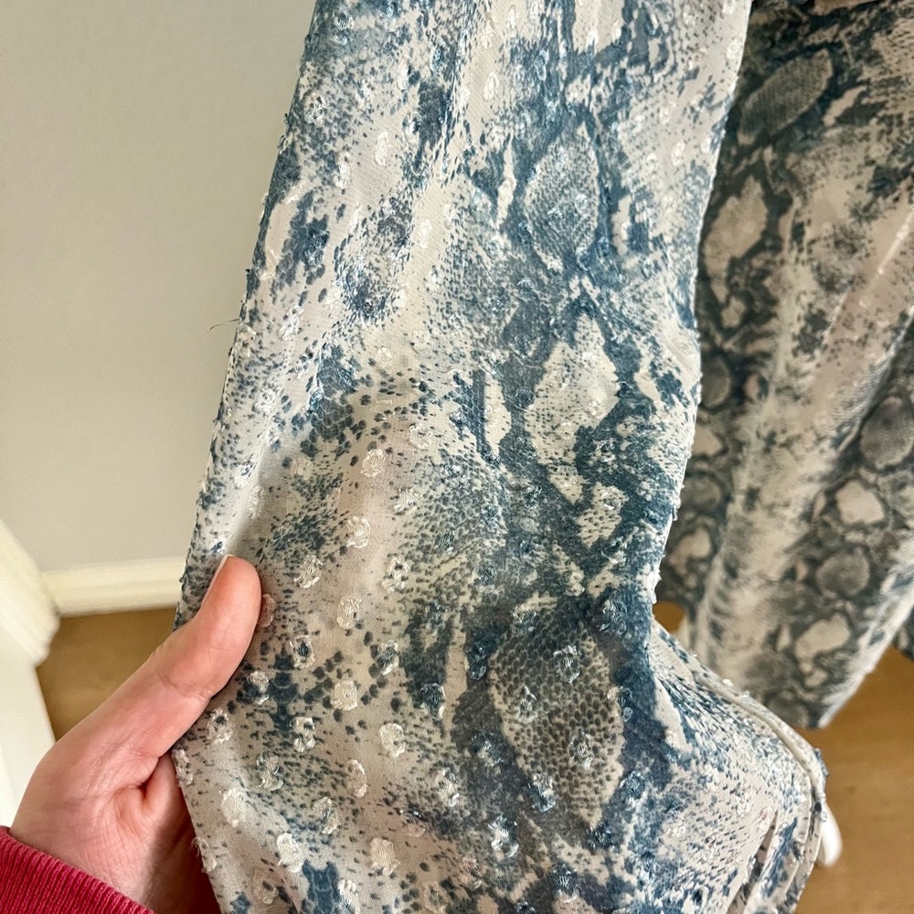 Vici Blue and White Patterned Dress - Picture 3 of 4